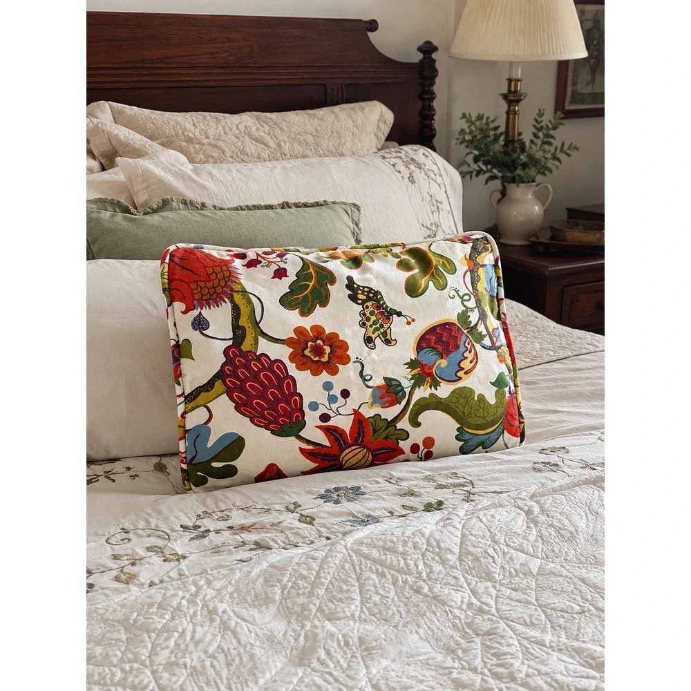 Pottery Barn (2) Serafina  Contemporary Cotton Linen Farm Pillow Cover Set